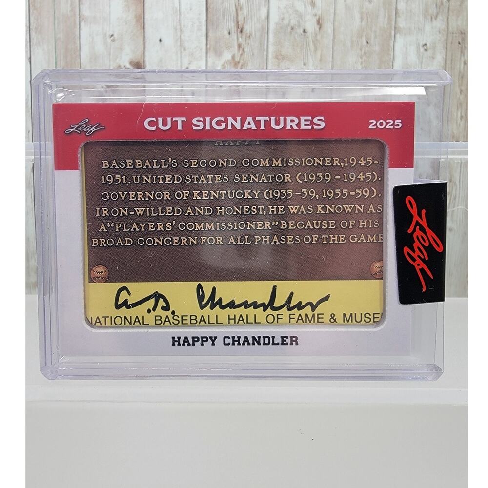 2025 Leaf Pristine Auction Cut Signatures Happy Chandler MLB HOF